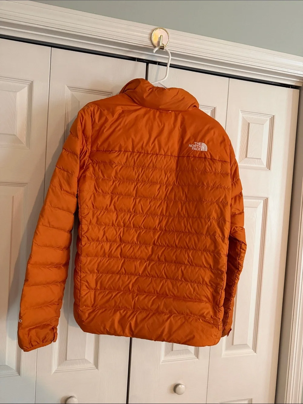 The North Face Men’s Orange Lightweight Quilted Puffer Jacket- Small